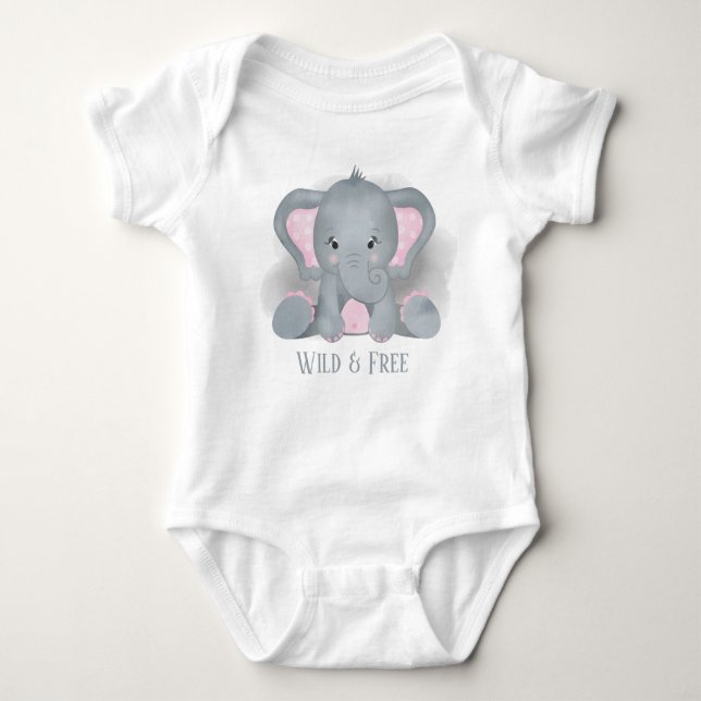sött unisex elefant lägg till text t shirt (Framsida)