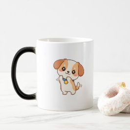 Sött Upphetsad Valp Serieteckning Kawaii Hund Kara Magisk Mugg