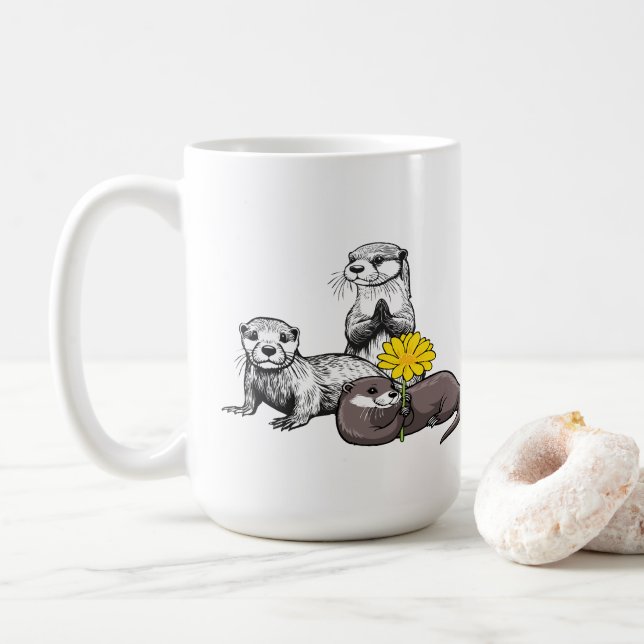Sött uttertrio kaffemugg (Med munk)
