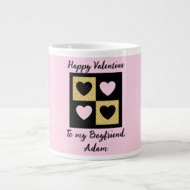 sött valentinskt par personlig anpassa jumbo mugg