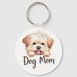 Sött valp hund mamma design  nyckelring