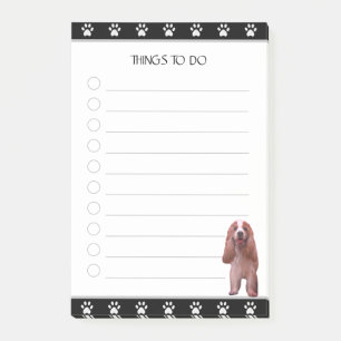 Sött valp-hund på svart & vitt Att Göra Post-it Block