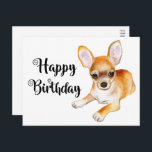 Sött valp hund rolig chihuahua födelsedag  vykort<br><div class="desc">Att skicka födelsedagsgratulationer till vänner och familj har aldrig varit enklare än med detta söta akvarell Chihuahua-valp Glad födelsedag hälsningskort. Hundfödelsedagskort är perfekta för * gratulationskort * företag - veterinärer, groomers, tränare, uppfödare, hundpromenad * hundräddning och adoptionsprogram * personliga meddelanden till vänner och familj * insamlingar och välgörenhetsorganisationer. Vänligen scrolla...</div>