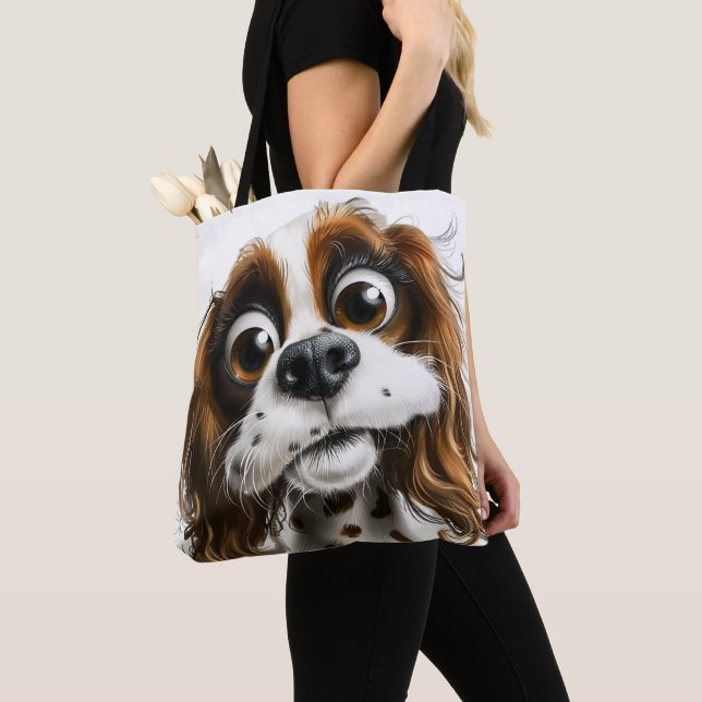 sött valp hund tygkasse (Närbild)