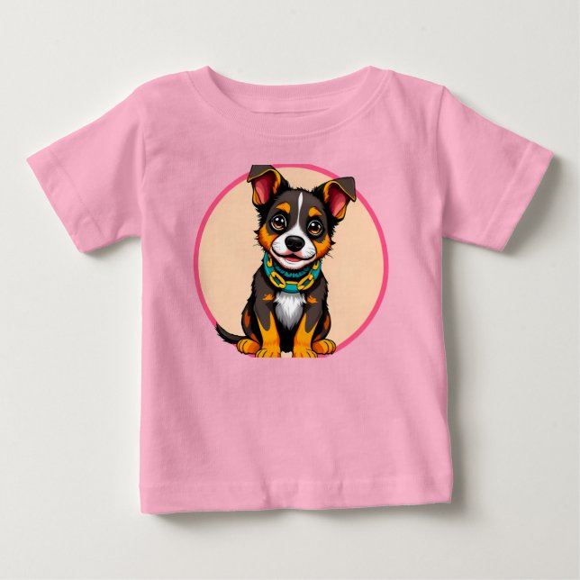 🌸 Sött Valp Lekfull Glädje Mjuk Baby Stil 🌸 T Shirt (Framsida)