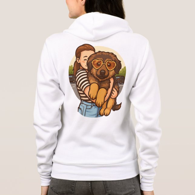 Sött valp med hjärtformade solglasögon  t shirt (Baksida)