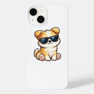 Sött Valp med Solglasögon Kawaii Design