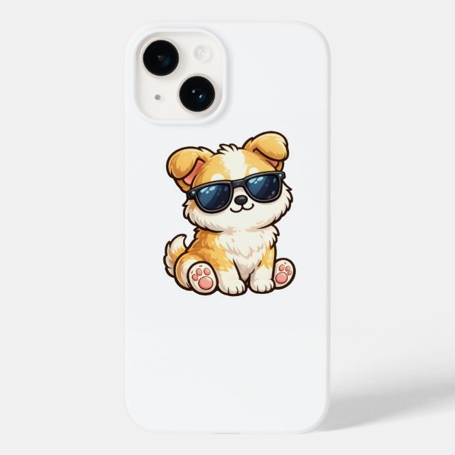 Sött Valp med Solglasögon Kawaii Design (Baksida)