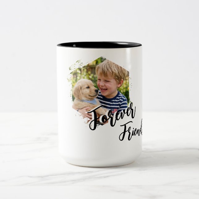 Sött Valp Och Hund Designad  Två-Tonad Mugg (Center)