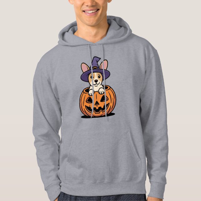 sött valp redo för trick or treating hoodie (Framsida)