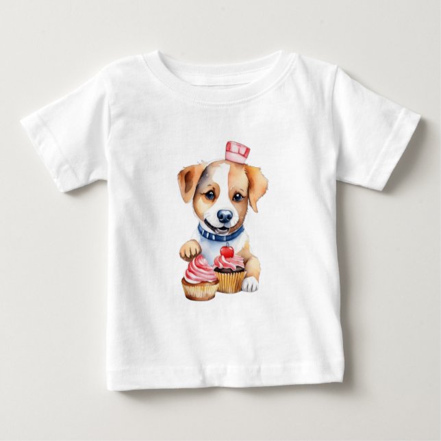 Sött valp som äter kakor t shirt (Framsida)