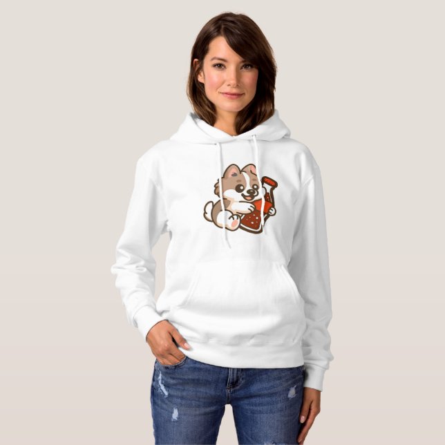 Sött valp som kramar läskflaska t shirt (Hel framsida)