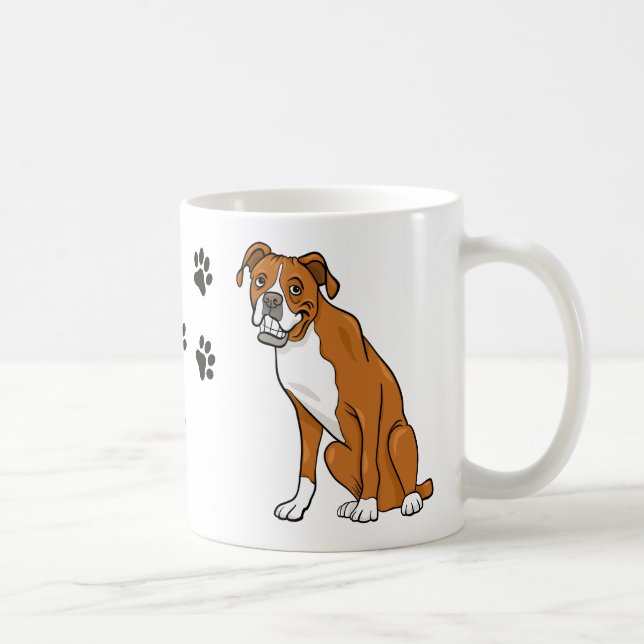 Sött Valp Tecknad Boxer Hund Kaffemugg (Höger)