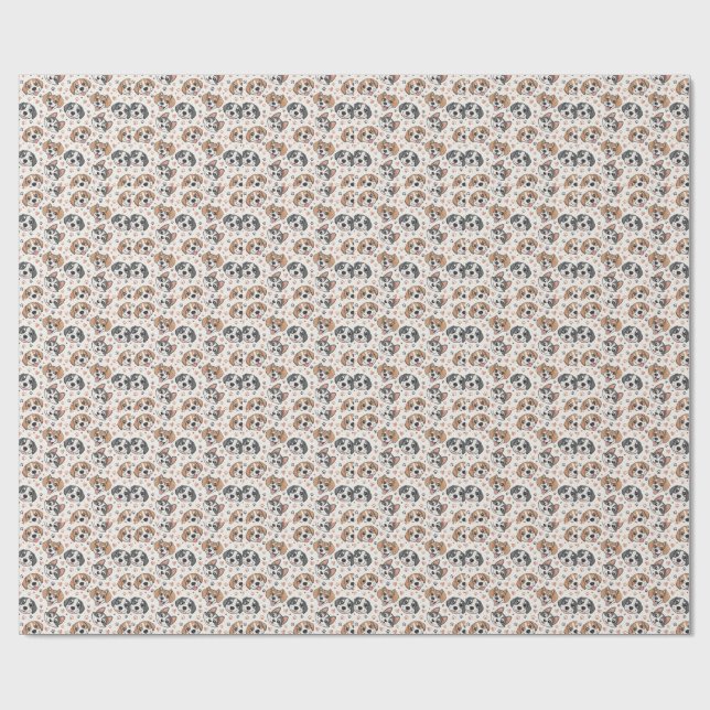 Sött Valpansikte Mönster Barn Design för Hundälska Presentpapper (Platt)