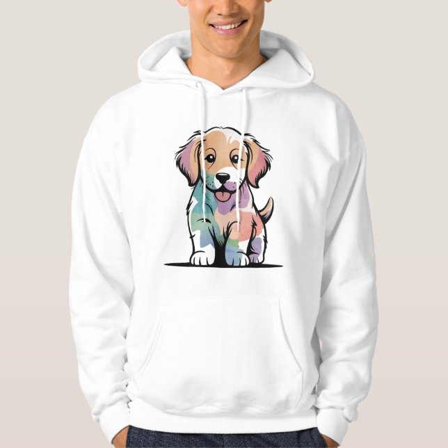 Sött Valpdesign Hoodie (Framsida)