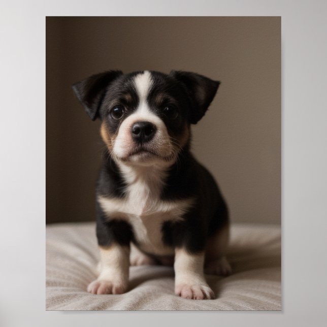 Sött valpväggkonsttryck – Bedårande hundporträtt  Poster (Framsidan)