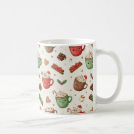 Sött Varm Chokladdesign – Festliga Illustrerade Mu Kaffemugg