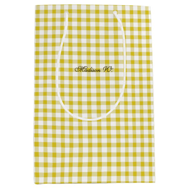 Sött varmt gult gingham-mönster (Framsidan)