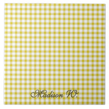Sött varmt gult gingham-mönster