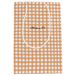 Sött varmt orange gingham-mönster