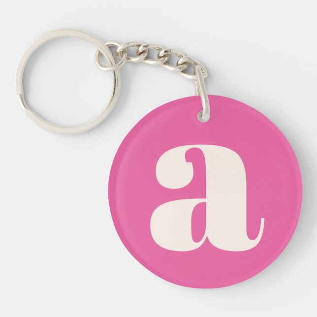 Sött varmt rosa anpassad monogram retrotypsnitt (Framsidan)
