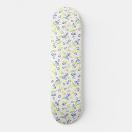 Sött vattenfärg blåbär botaniskt mönster mini skateboard bräda 18,5 cm