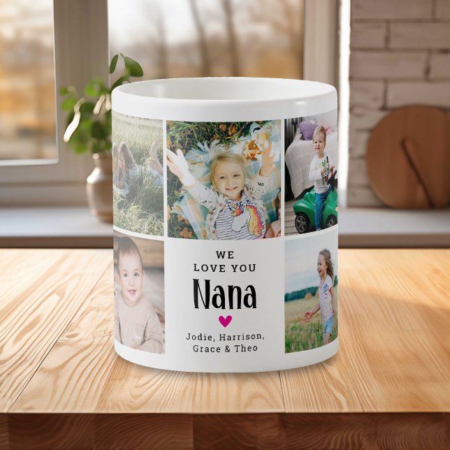 Sött 'Vi älskar dig Nana' fotokollage Kaffemugg (Skapare uppladdad)