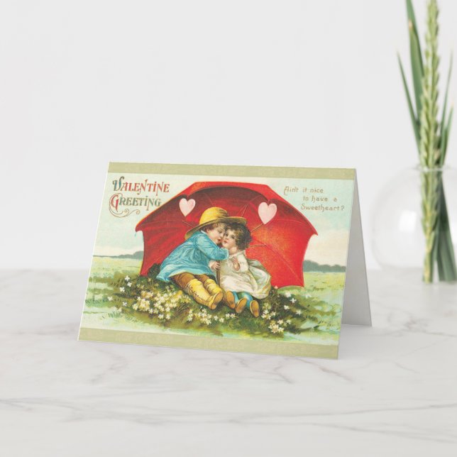 Sött Victorianvalentin kort för dag (Framsida)