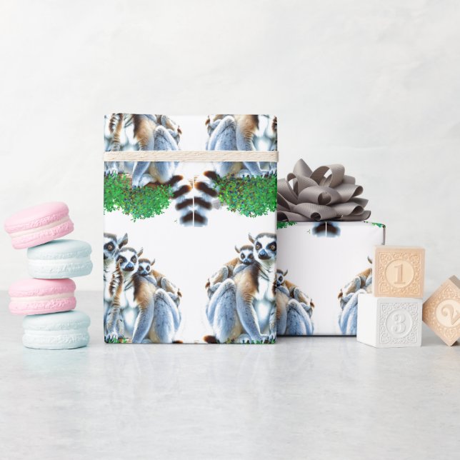 Sött vilda lemur djur  presentpapper (Baby Shower)