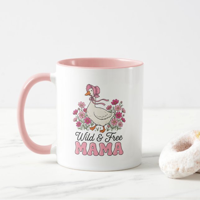 Sött vilt fritt Mama gås ordkonst  Mugg (Med munk)