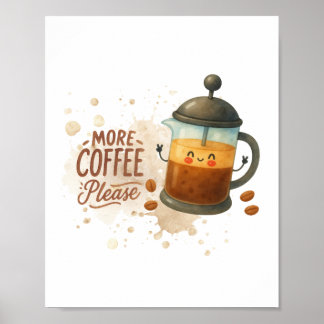 Sött Vintage Kaffeposter - Mer Kaffe Snälla Poster