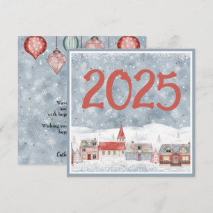 Sött vinterliggande 2025-nytt årskort, Helgdag