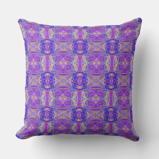 Sött violett paisley-mönster kudde (Framsida)