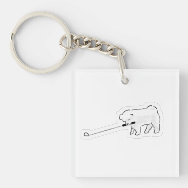 Sött Vitt Hund Håller Kopplet I Munnen Går Doodle (Framsidan)