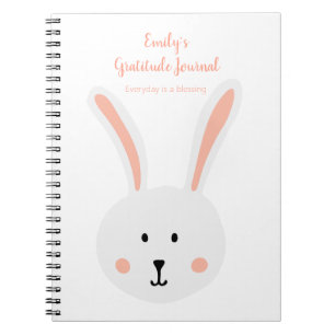 Sött Vitt Kanin Tackjournal Rosa Anteckningsbok