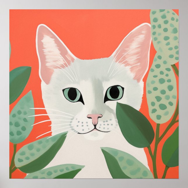 Sött Vitt Katt Poster (Framsidan)
