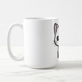 Sött Vitt Kattunge Kaffemugg