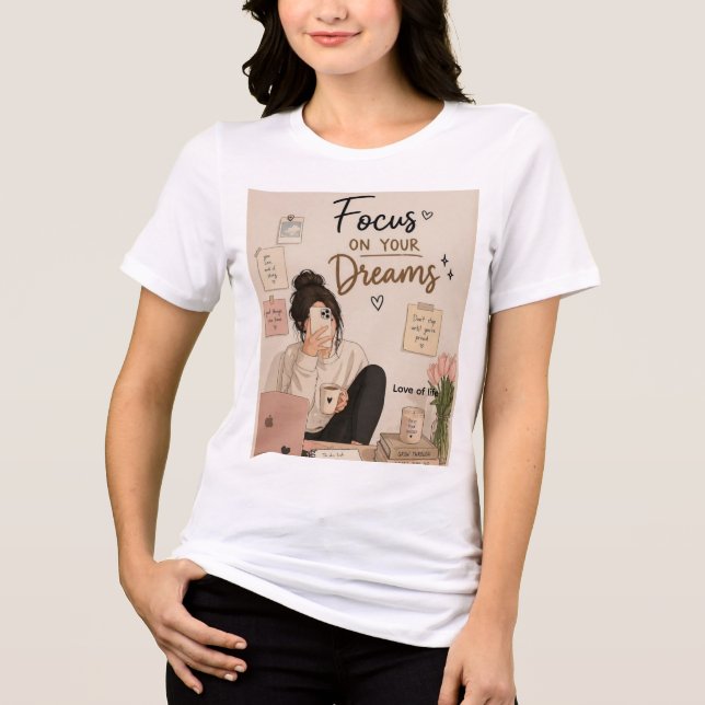 Sött vitt t-shirt för flickor (Framsida)