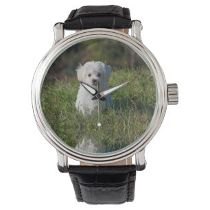 Sött vitt valp armbandsur