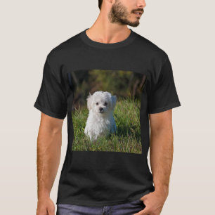 Sött vitt valp t shirt