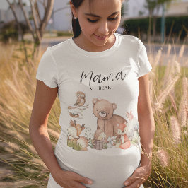 Sött Woodland Animal Baby dusch Mamma Bear T Shirt