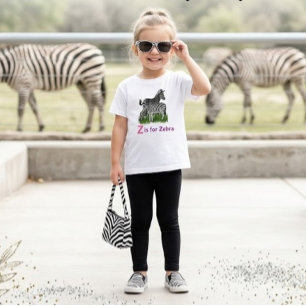 Sött zebra trendigt zoo-djur t shirt