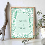 Söttar Treats Grönt White Chinoiserie Möhippa Sign Poster<br><div class="desc">Den här chinoiseriinspirerade designen har elegant botaniska blommigtar och grönt i sage grönt och vitt. Anpassa inbjudan med dina detaljer och om du vill ordna om stil och placera texten ytterligare trycker du på knappen "Klicka för att anpassa ytterligare".</div>