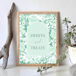 Söttar Treats Grönt White Chinoiserie Möhippa Sign Poster