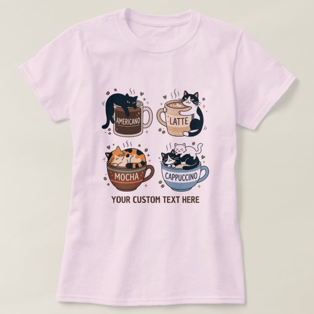 SöttKatt Kaffe Mugg Roliga Grafik T Shirt (Design framsida)