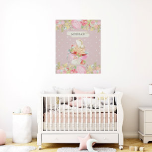 Sötträdgårdsmästare i baby, enchanterad monogram poster