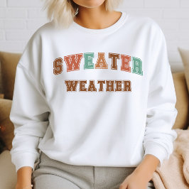 Sötväder Trendig Fall Varsity Sweatshirt T Shirt
