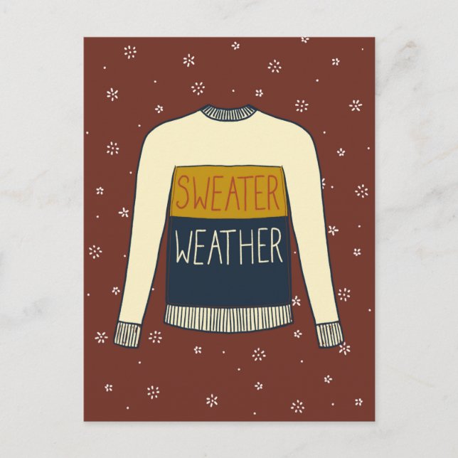 Sötväderillustration, fallande thanksgiving vykort (Framsida)
