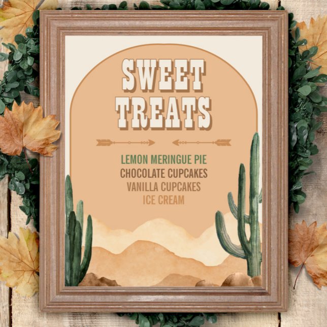 Sötväst, Rustic Desert Cactus Sweets & Dessert Poster (Skapare uppladdad)
