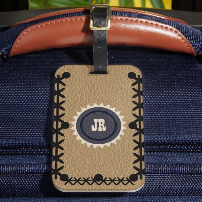 Sötväst-Stil-läderutetagaretikett Bagagebricka (Framsida Insitu 2)